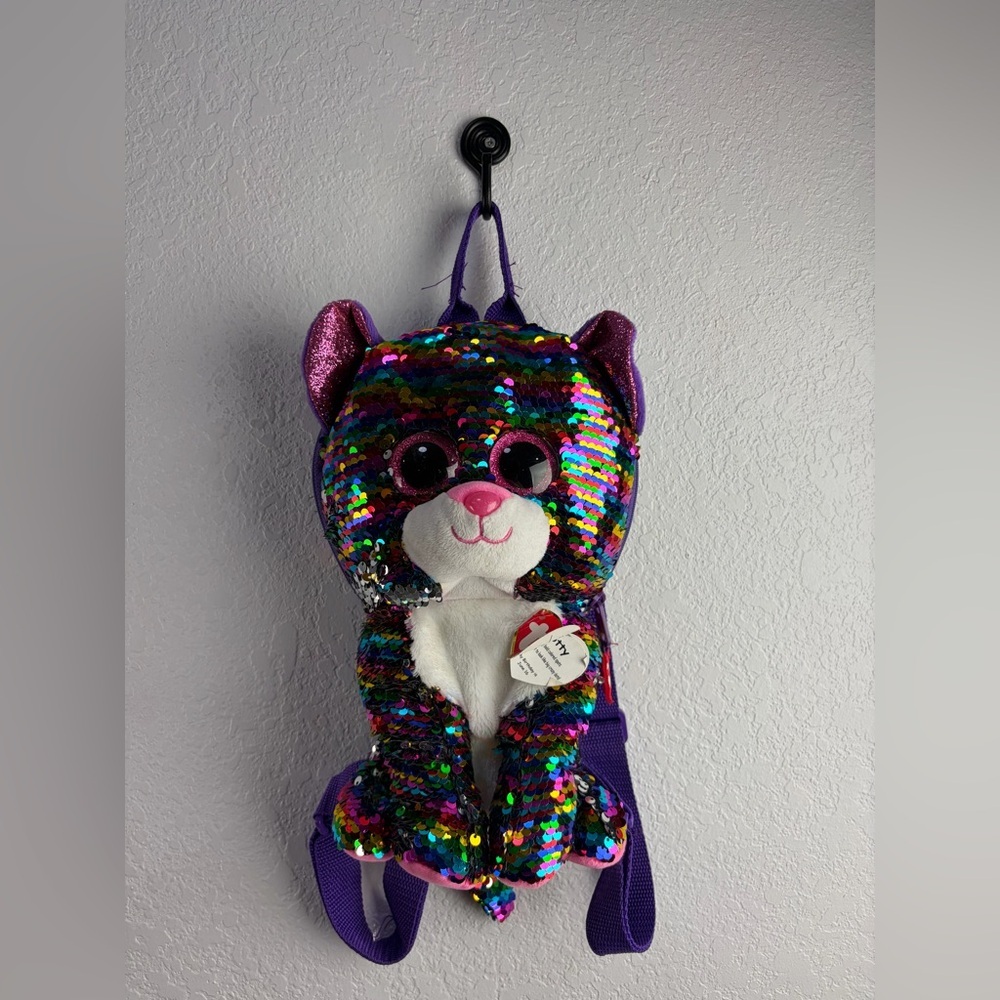 TY Fashion DOTTY Leopard Sequin Backpack Flippy Color Changing Plush (13 Inch)